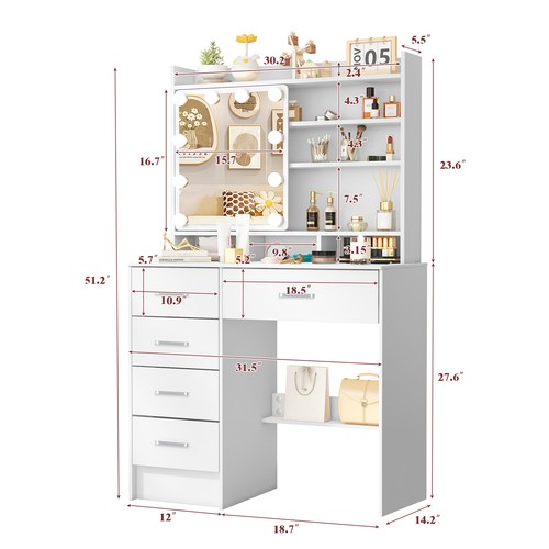 Vanity set with - set, lights