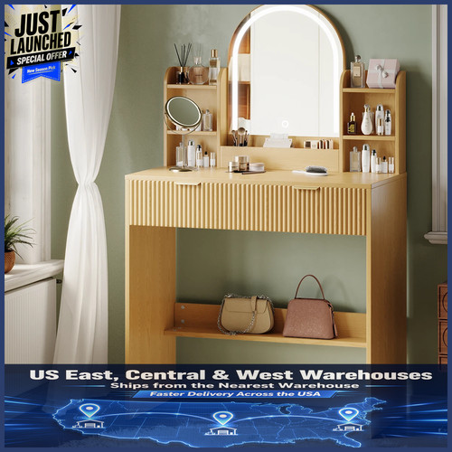 Small makeup vanity desk with - makeup,