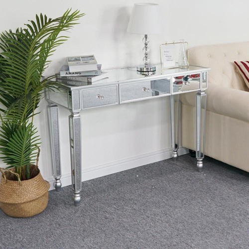Mirrored dressing makeup table - mirrored,