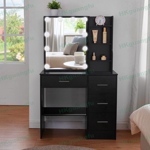 Black vanity dressing table - black,