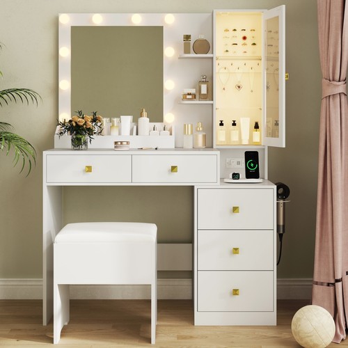 Vanity desk with mirror - vanity,