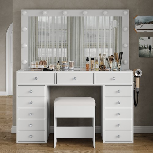 Makeup vanity with led - led, mirror