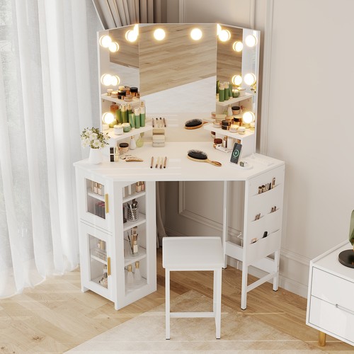 Corner vanity desk - vanity, and